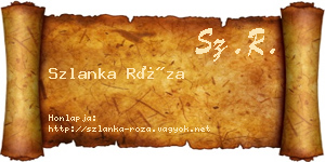 Szlanka Róza névjegykártya